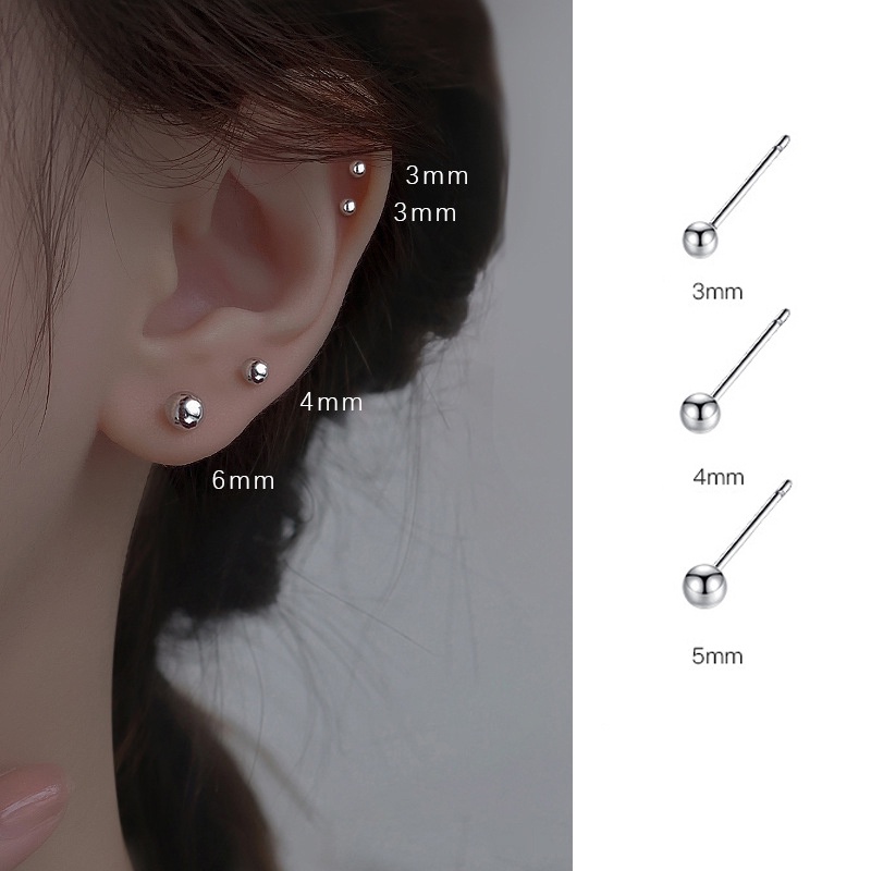 Ay(cn) Anting Tusuk Kacang Zircon Simple Kristal Silver Earring Untuk Aksesoris Perhiasan Wanita