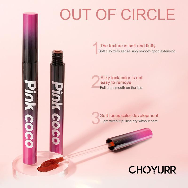 【COD】PINK COCO Lip Glaze Velvet Matte Lip Glaze Non Stick Cup Lipstik Tahan Lama-CH