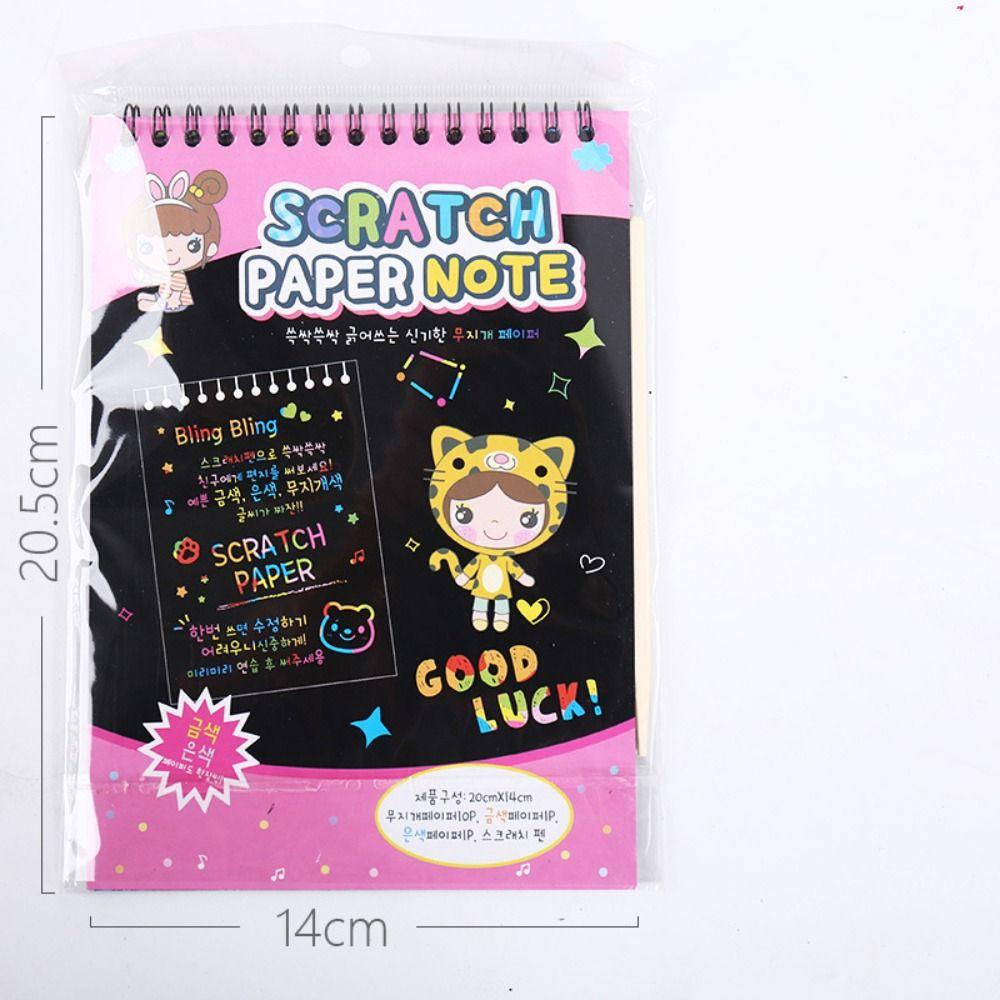 Pineapple Scratch Notebook Coating Drawing Educational Drawing Art Toys Buku Gambar Ajaib Kardus Hitam