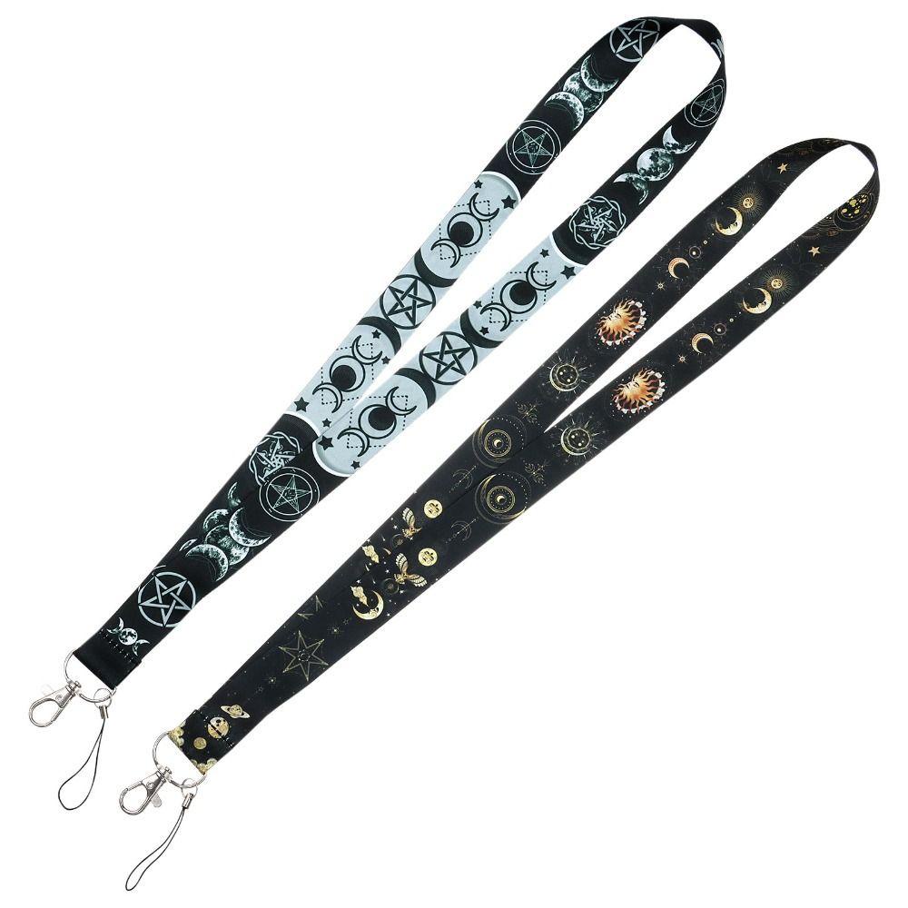 Nanas 2 Pcs Gantungan Kunci Baru Tahan Lama ID Card Badge Holder Lanyard Dapat Diputar Gesper