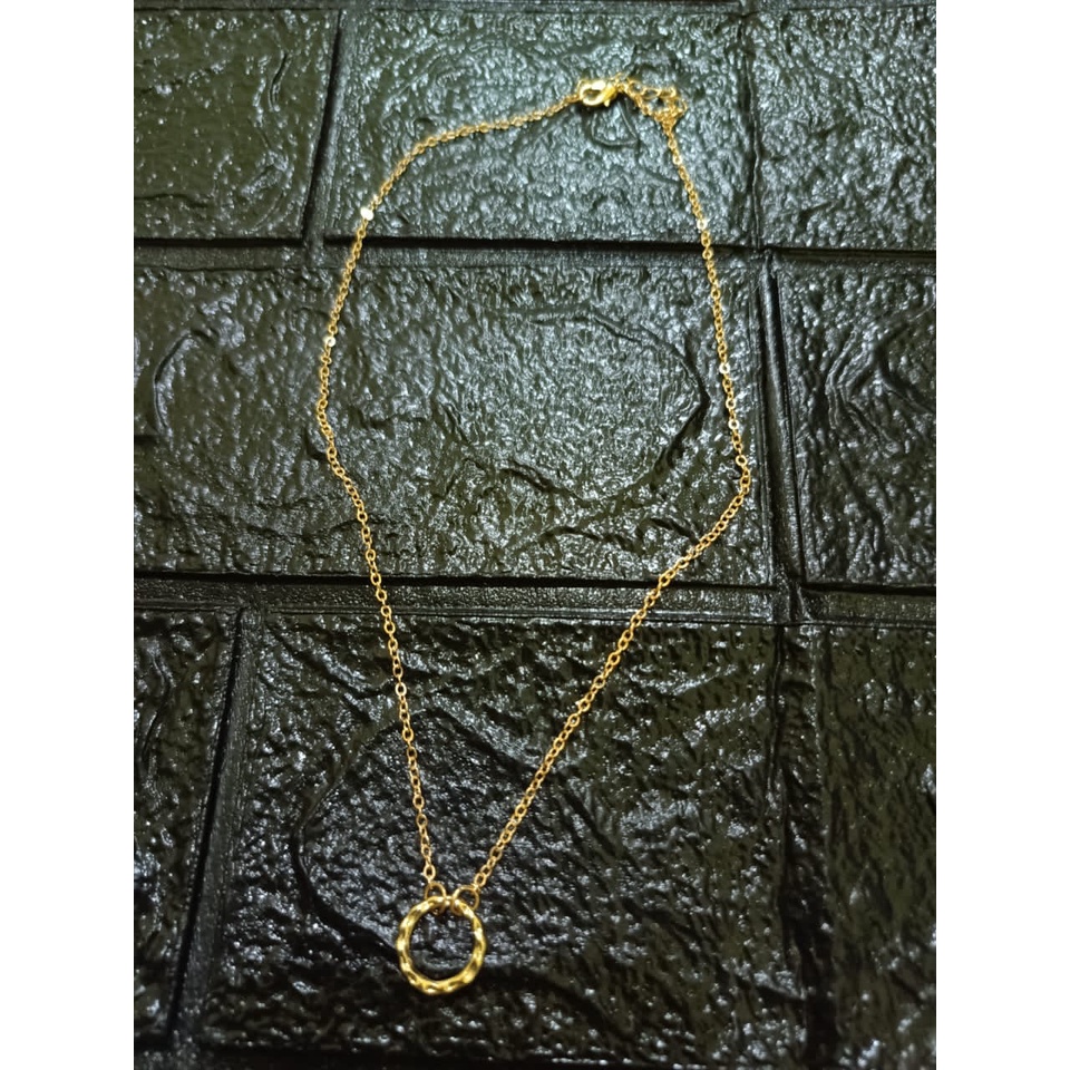 CC (ACC100) Kalung Rantai Liontin Bulat Cincin Kalung Fashion Wanita