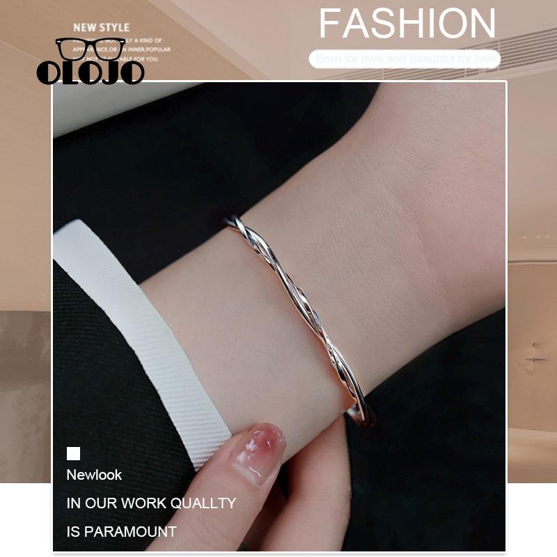 [Olojogrosirmobius Gelang Wanita Sterling Silver Desain Musim Panas Bermutu Tinggi Double-layer Love Bracelet