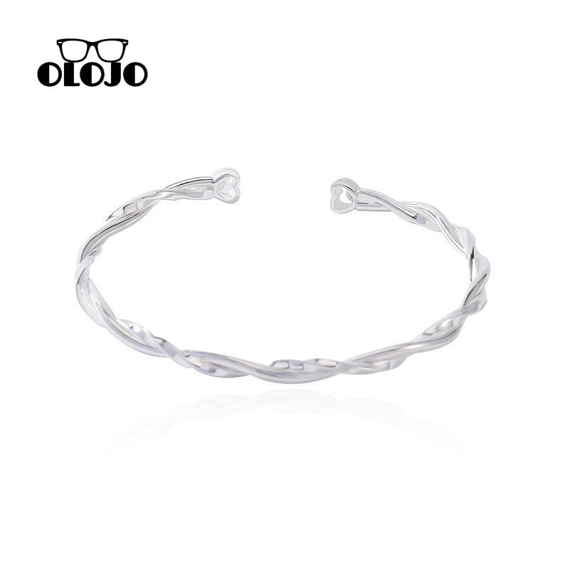 [Olojogrosirmobius Gelang Wanita Sterling Silver Desain Musim Panas Bermutu Tinggi Double-layer Love Bracelet