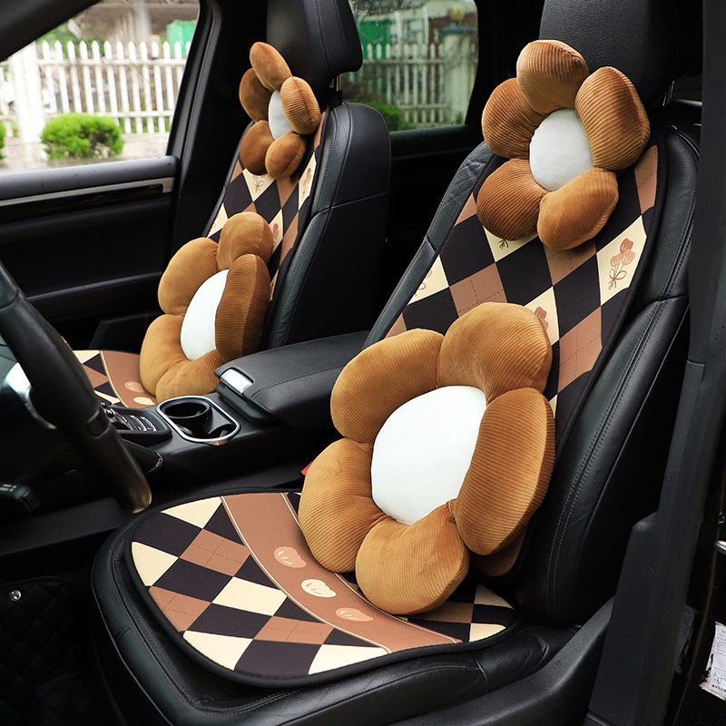 Car Tulip Cushion, Pelindung Kursi Mobil Kartun Bunga Lucu