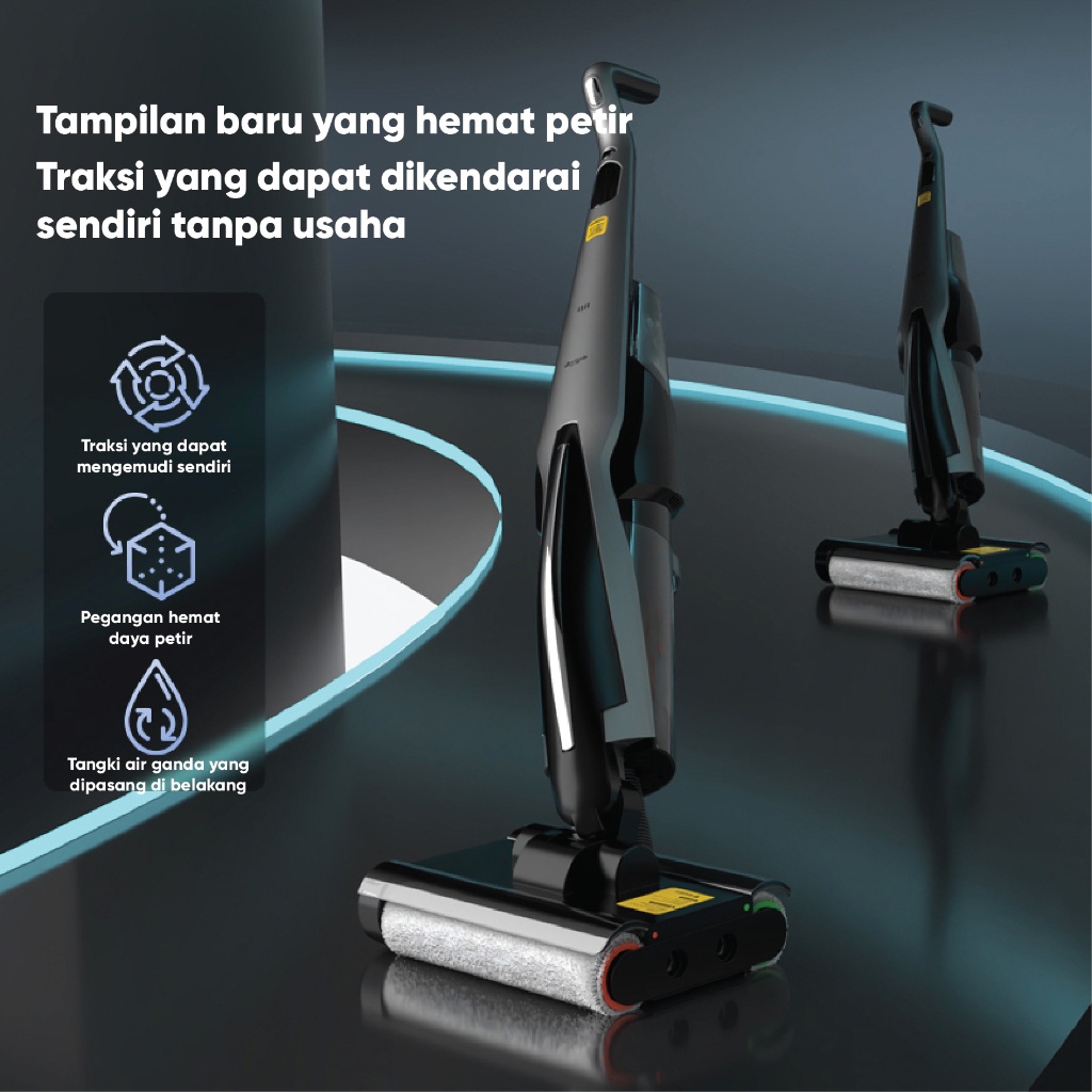 Deerma 15Kpa Cordless Wet Dry Vacuum Cleaner Double Roller Brush Intelligent Sterilization Vacuum Cleaner Smart self-cleaning VX96