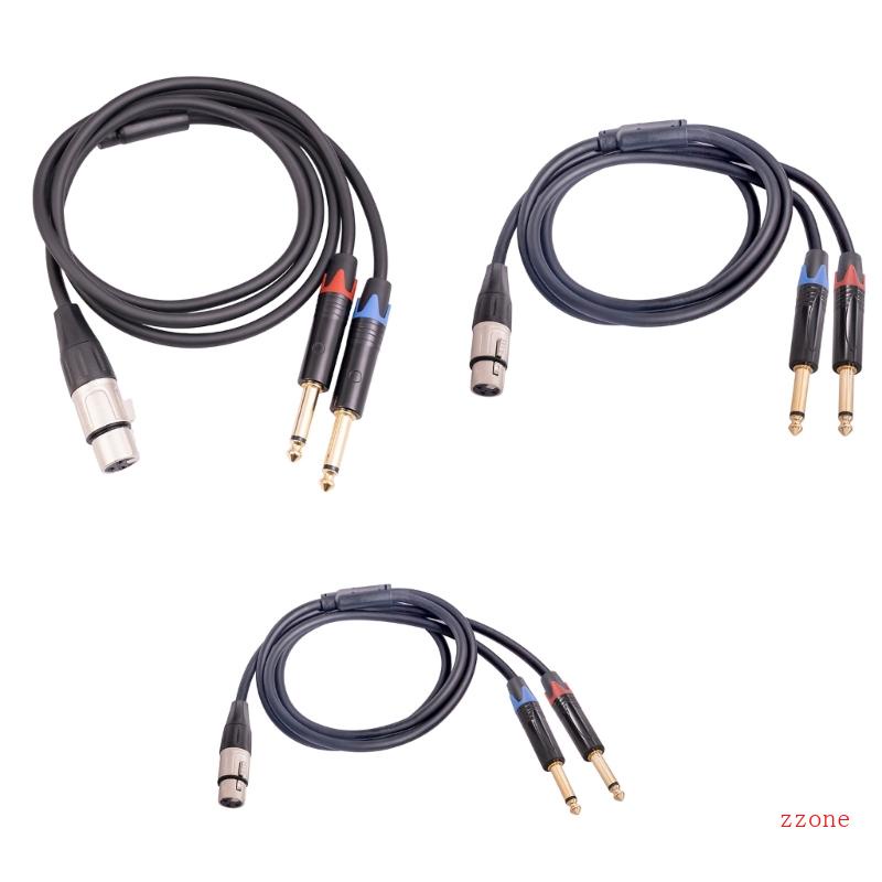 Zzz XLR Female to 14inch Y Splitter Kabel XLR to Dual 6kabel 35mm Mono TS Adapter