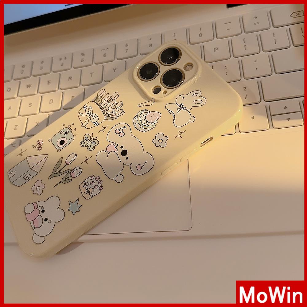 Case iPhone 14 Pro Max iPhone Case Cream Glossy Film Lembut TPU Shockproof Kamera Case Perlindungan Hewan Lucu Kompatibel dengan iPhone 13 Pro Max 12 Pro Max 11 Xr X Max 7Plus 8Plus