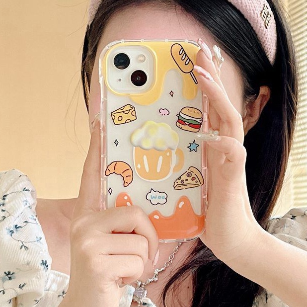 All New Ice Cream Clear Soft Bumper Case for Apple iPhone XR XS Max 11 12 13 14 Pro Max 14 Plus Girl Woman's Fashion Pretty Phone Case iNS