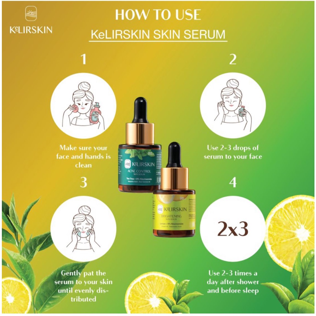 KeLIRSKIN Face Serum Acne Control Tea Tree Niacinamide 5% Salycilic Acid