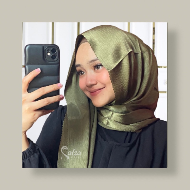 PASHMINA CARDENZA PREMIUM LASER CUT / PASHMINA MALAY SATIN CRINKLE SILK LASER CUT (by raisa-by khadi