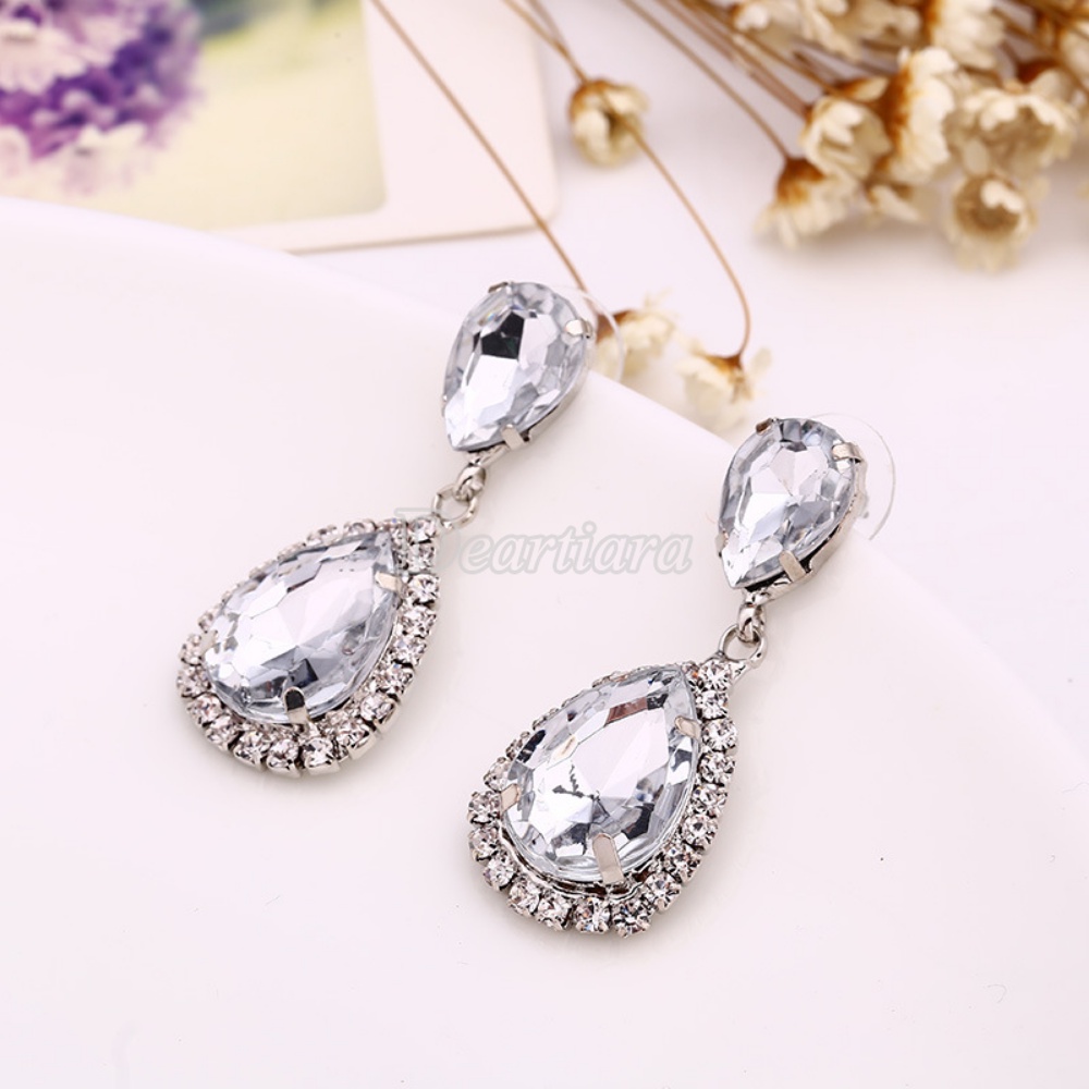 Anting Kristal Berkilau Fashion Untuk Aksesoris Wanita