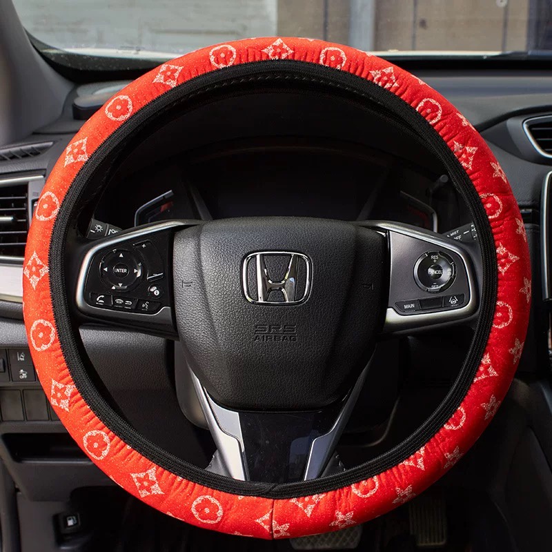 Cocok Untuk Melindungi Setir Mobil Sarung Kulit Dengan Berlian Imitasi fashionable car steering wheel leather cover