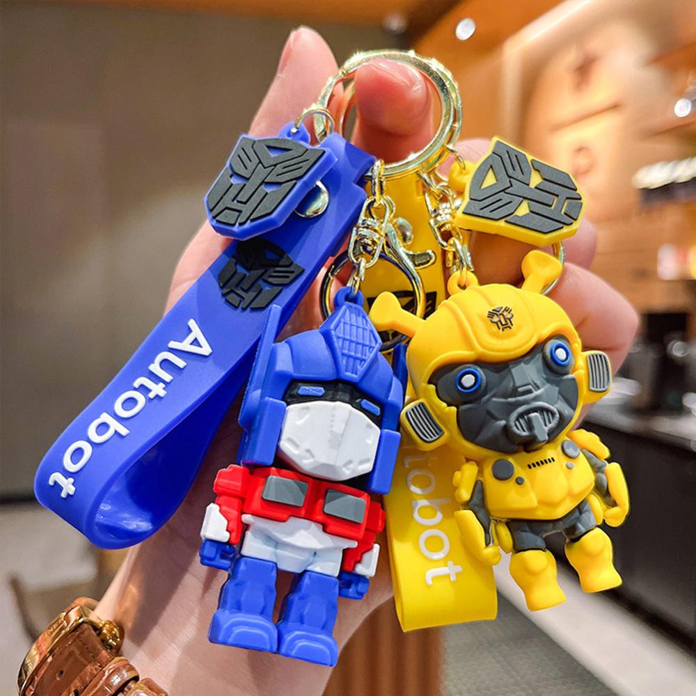 Timekey Kartun Autobot Gantungan Kunci Wanita Pria Kreatif Anime Figurine Keyrings Untuk Pasangan Handbag Charms L2Y5