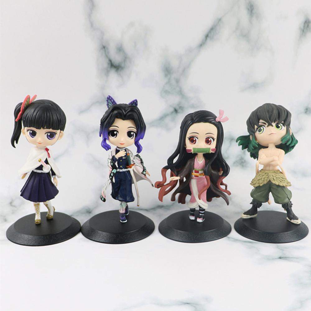 Timekey Chibi Versi Anime Demon Slayer Action Figure Miniatur Patung Model Kimetsu No Yaiba Boneka Tanjirou Nezuko Kyoujurou Giyuu C6P1