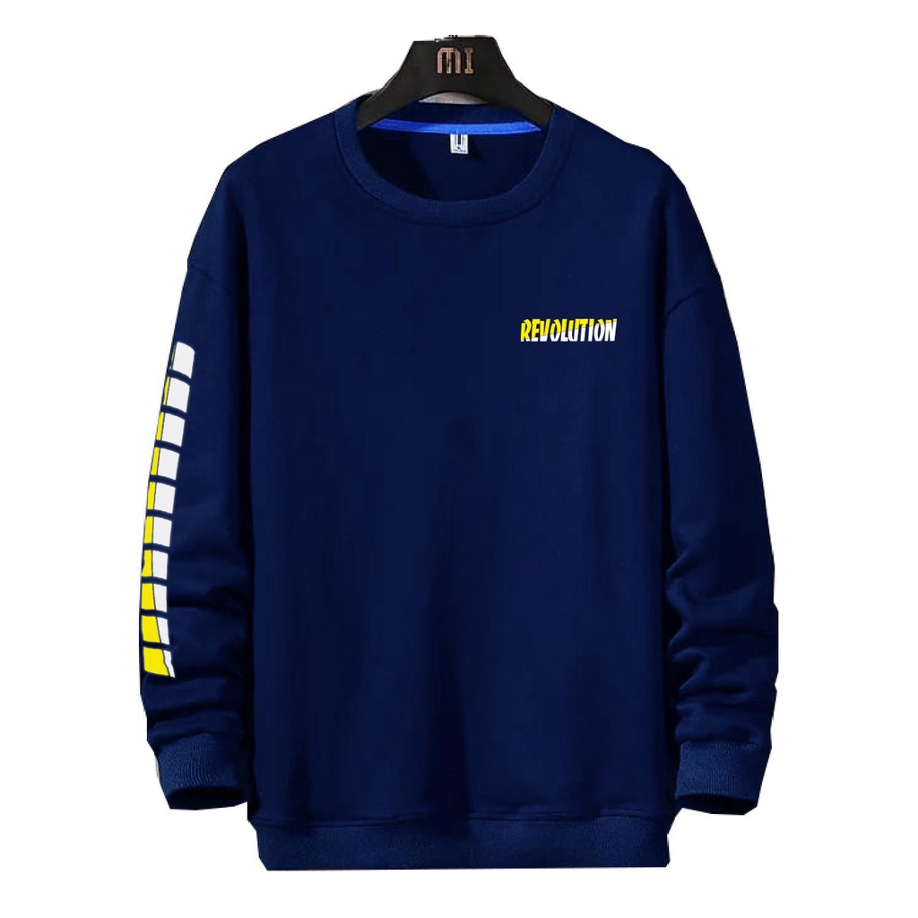 Sweater Pria REVOLUTION Crewneck kece terbaru size L-XXL sweatshirt  fleece