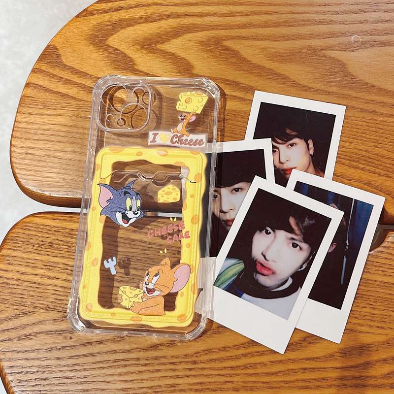 Card Case Cheese Tom &amp; Jerry Soft Case HP iP iPhone 14 13 12 11 Pro X XS XR Max 7 8 + Plus Yellow FTD Casing Apple