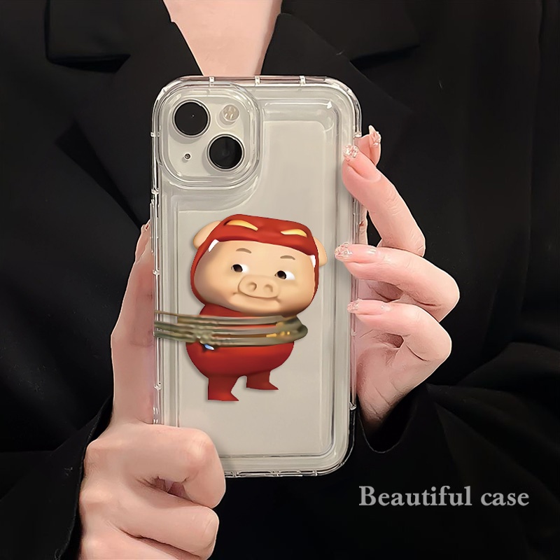 IPHONE Cute Couple Pigs Soft Phone Case Kompatibel Untuk Iphone14 13 11 12 Pro XS Max X XR 7 +8 Plus Casing Silikon TPU Shockproof Cover