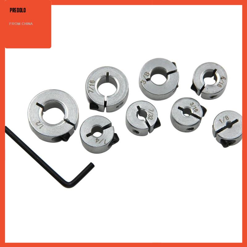 [Predolo] 8pcs Mata Bor Kedalaman Stop Kerah Set Dowel Lubang Kerja Metal Depth Bit Fixed