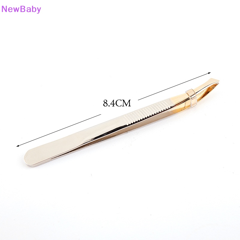 Newbaby Penjepit Alis Stainless Steel Slant Tip Eyes Tweezer Clip Penghilang Bulu Wajah ID