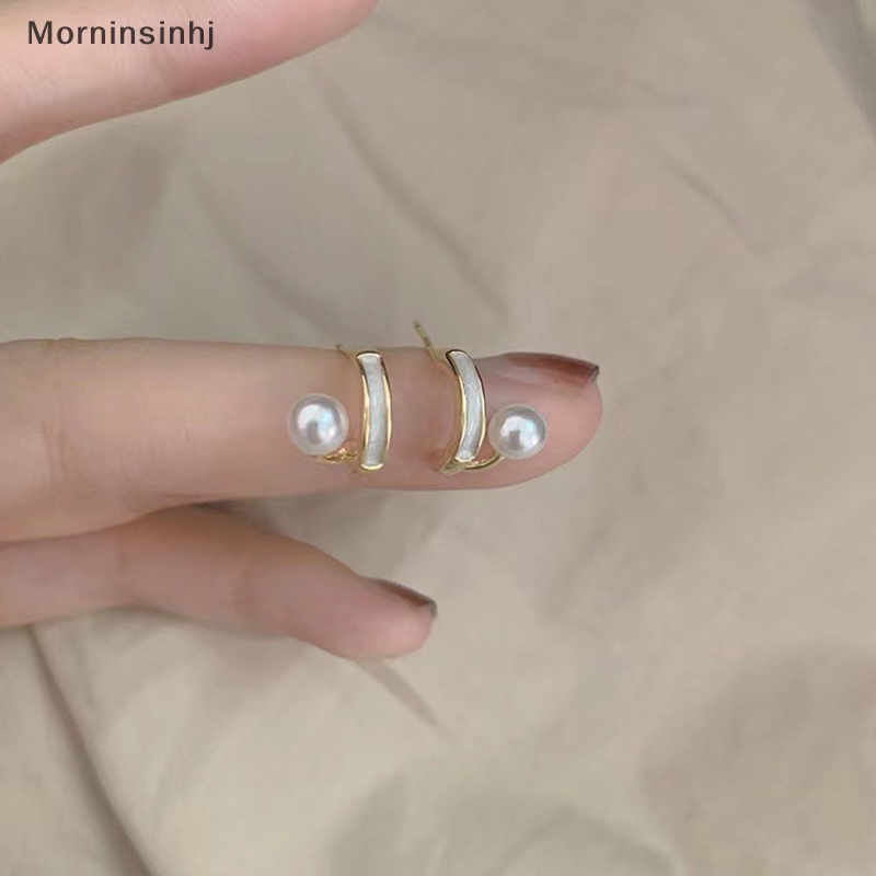 Mornin 1pasang Fashion Korea Sederhana Dan Kecil Paduan Anting Mutiara Imitasi Halus Aksesoris Untuk Wanita Pesta Gadis Hadiah id