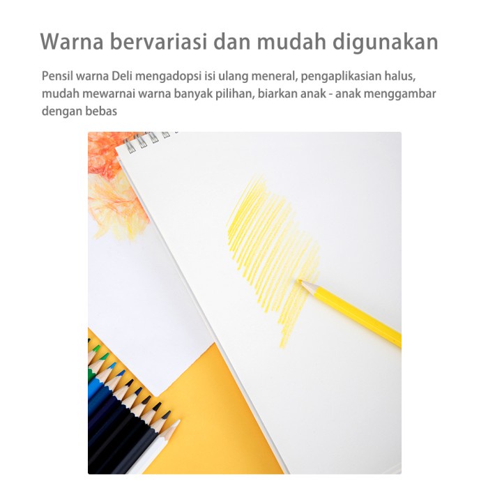 

Deli pensil warna 36C warna cerah, bentuk hexagonal 7019 - 36 pcs