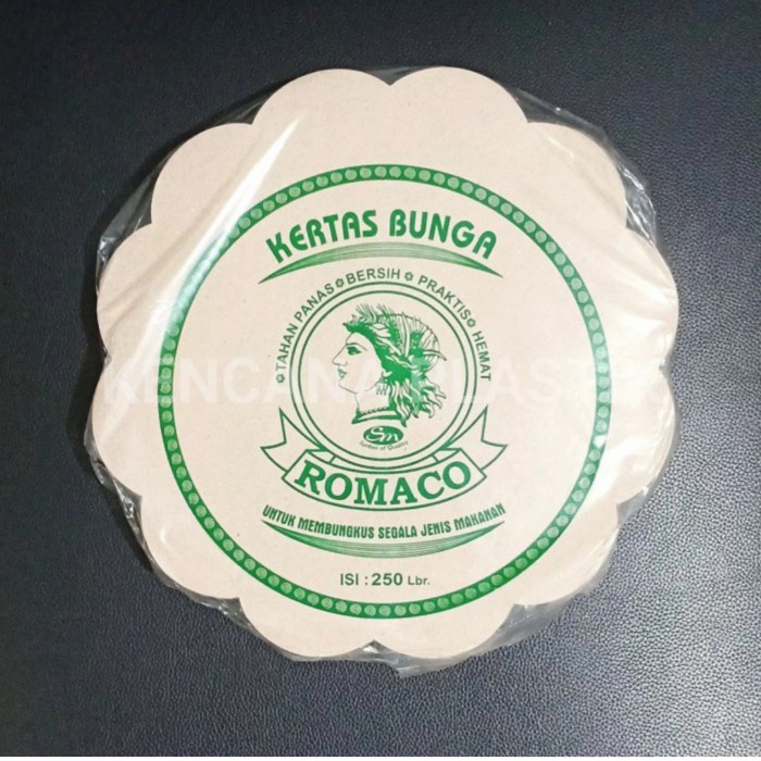 Big Sale Kertas Nasi | Kertas Alas | Bunga Bulat Romaco Hijau Isi 250 Lembar - ROMACO HIJAU