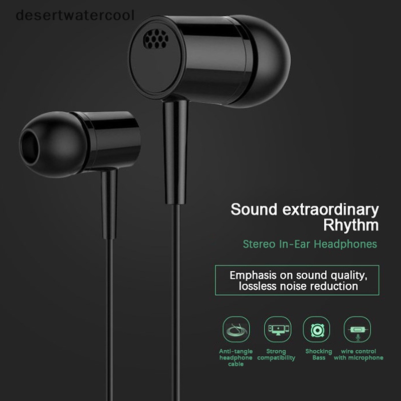 Deid Headset 3.5mm Earbud Kualitas Tinggi In-ear Untuk Ponsel Komputer Headphone Dengan Mic Martijn