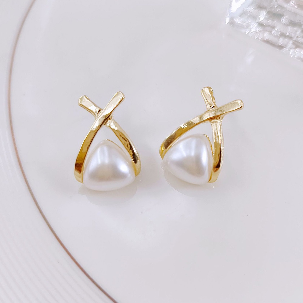 Anting Klip Geometris Mutiara Simulasi Perhiasan Lapis Emas Manset Telinga Non Tindik Untuk Wanita Hadiah Pengantin