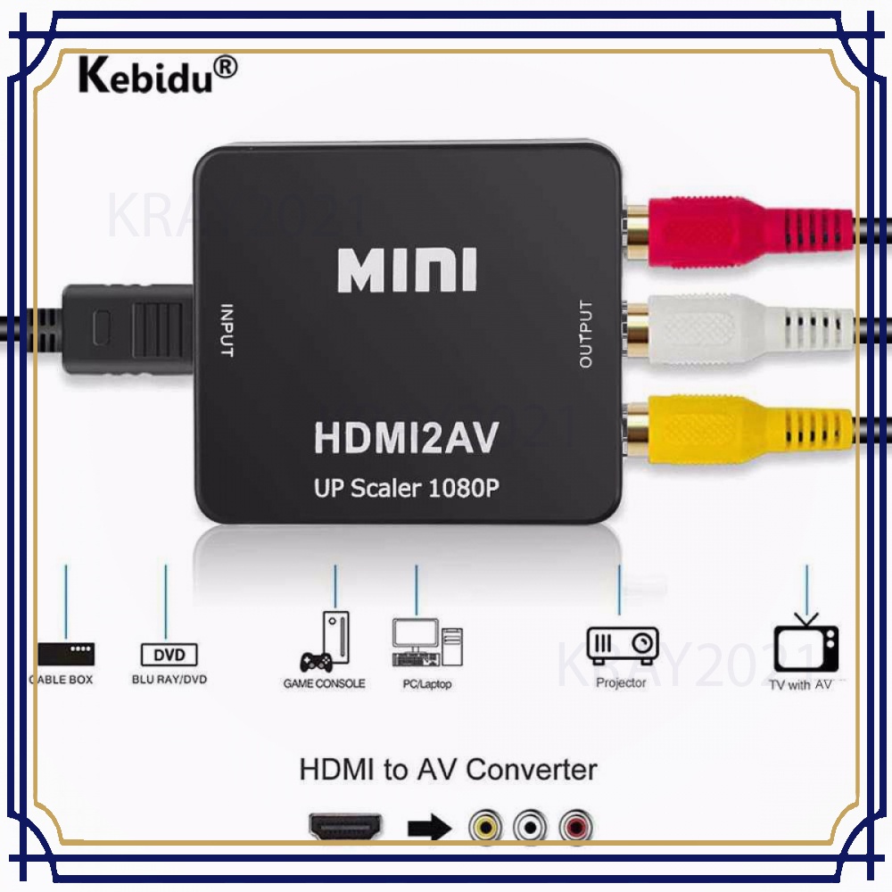 Adaptor Konverter HDMI to RCA AV 1080p HD900