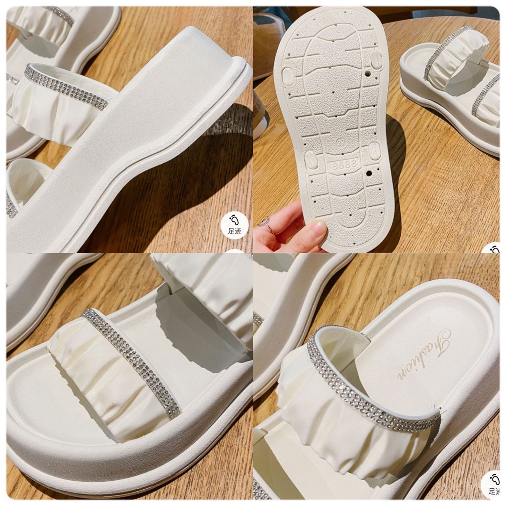 TOPGROSIR TG1738 Sandal Wedges Import Wanita Jelly  Platform Tali Glitter Fashion