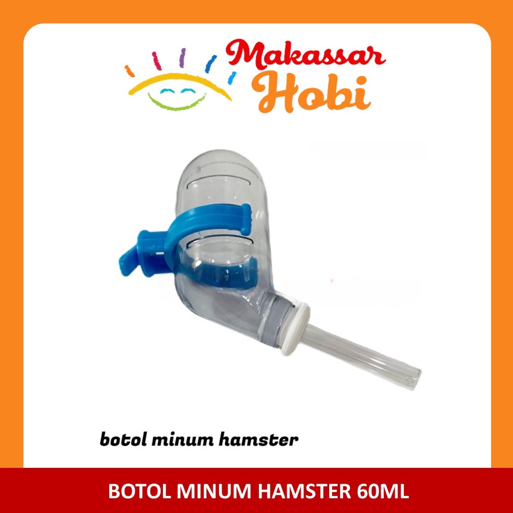 Botol Minum Hamster 60ml Pipa Karet Anti Bocor Pengait Kandang Tempat