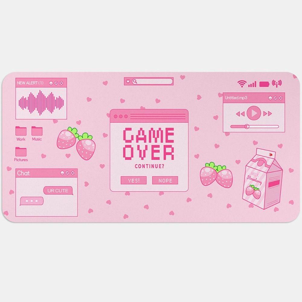 Populer Mouse Pad Kantor Lucu Pink Non-Slip Milk Desk Pad