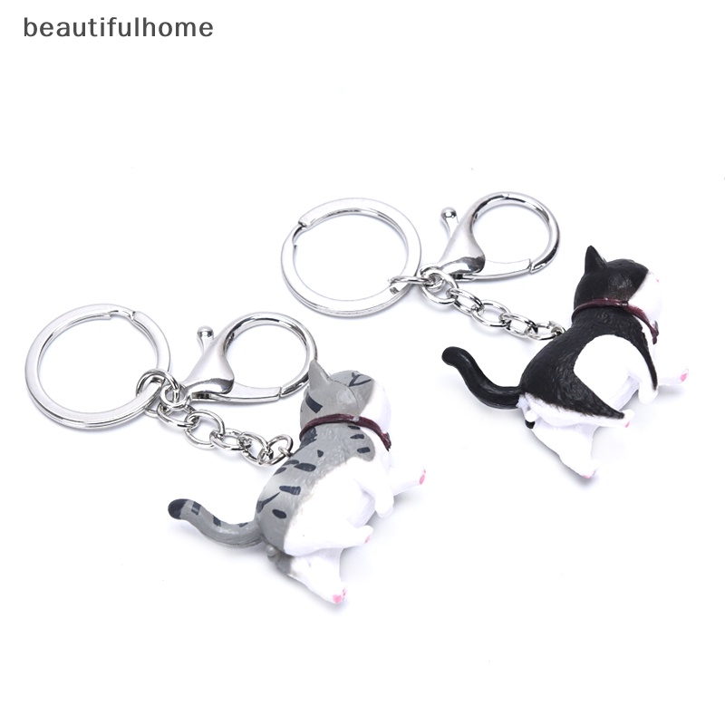 {beautifulhome} New Lovely Cat Kitten Keychain Gantungan Kunci Handbag Liontin Ornamen Hadiah Mainan Anak.