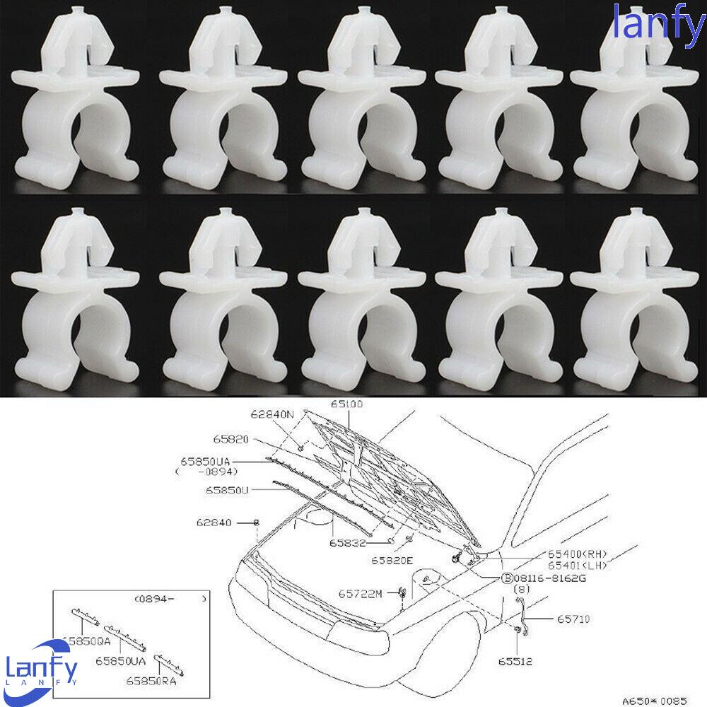 Lanfy Klip Penahan Kap Bonnet Mobil 10pcs Penahan Aksesoris Interior Mobil Bonnet Kap Batang Tongkat Penyangga Klip