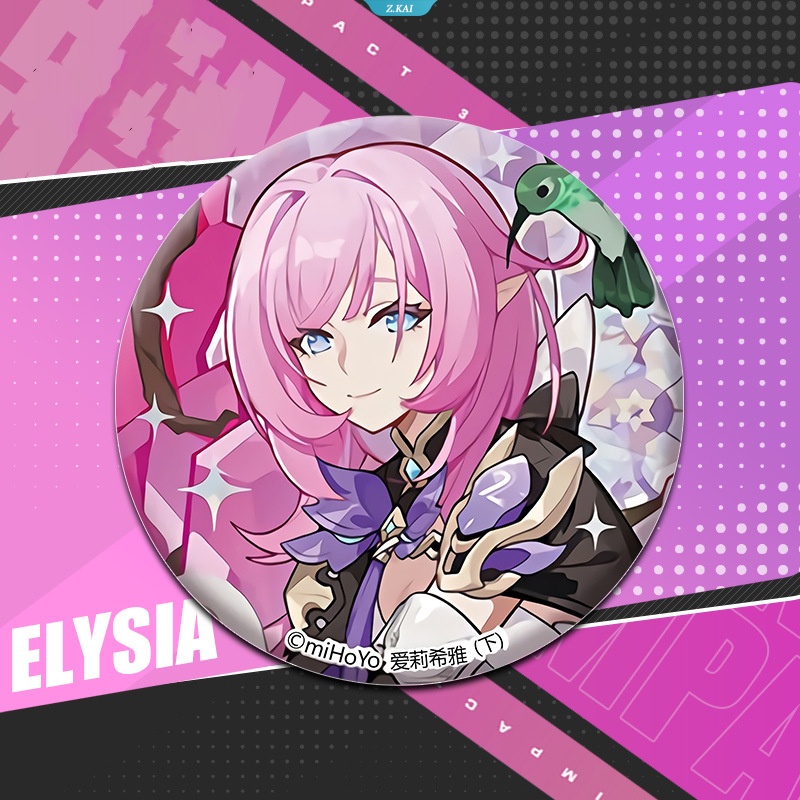 Game Anime Kartun Honkai Impact3 Elysia Kiana Kaslana Seele Vollerei Binary Anime Ransel Liontin Lencana Bros Siswa [ZK]