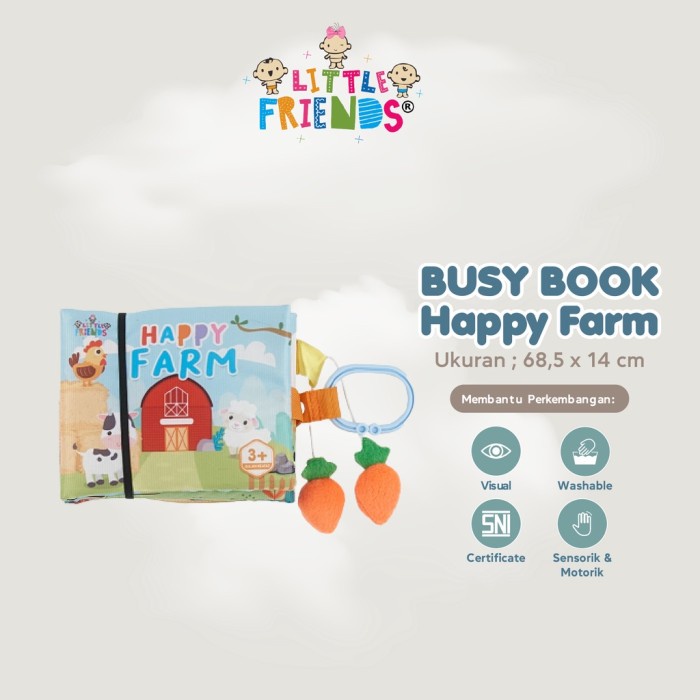 LITTLE FRIENDS Busy Book Montessory Toys Buku Bayi Mainan Edukatif Buku Bantal Bayi