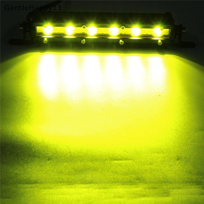 Gentlehappy 7&quot; 18W Lampu Kerja LED Bar Spot Suv ATV Boat Driving Lamp 4WD Offroad Kuning id