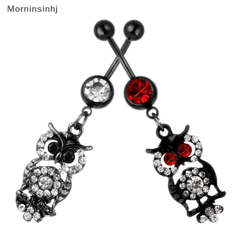 Mornin 1PCS Surgical Steel Animal Belly Button Ring Zirkon Jantung Pusar Menjuntai Belly Pendant id