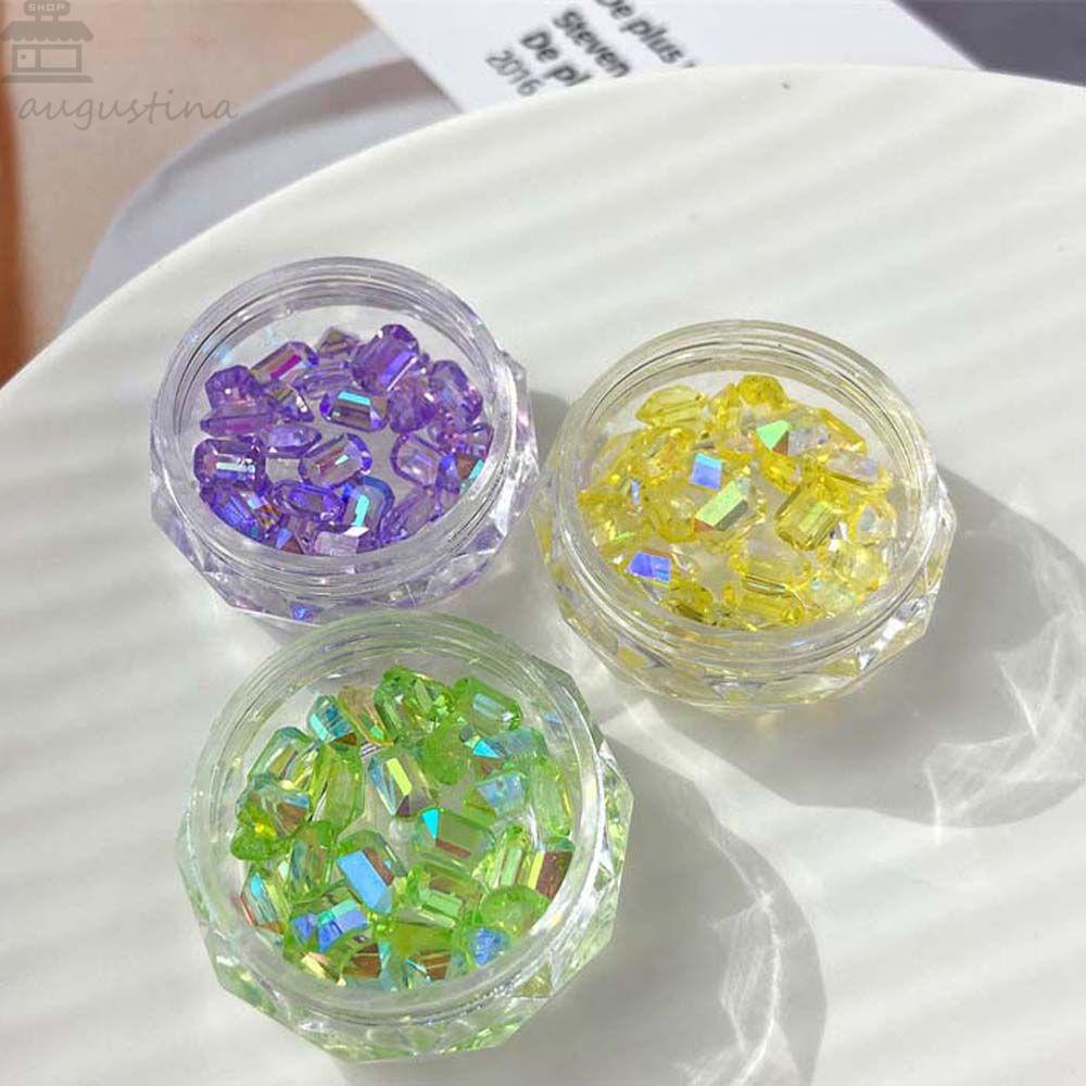 Agustina Aurora Nail Art Rhinestones Warna-Warni Fashion Symphony Candy Color Nail Ornament 3D Perhiasan Kuku