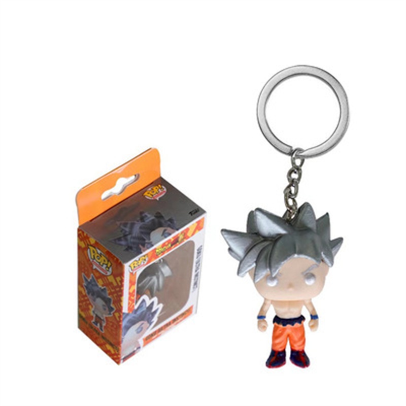 Funko POP Anime Dragon Ball Z Gantungan Kunci Action Figure Merah Silver Pink Biru Rambut GOKU Boneka Koleksi Original Box Mainan Untuk Anak