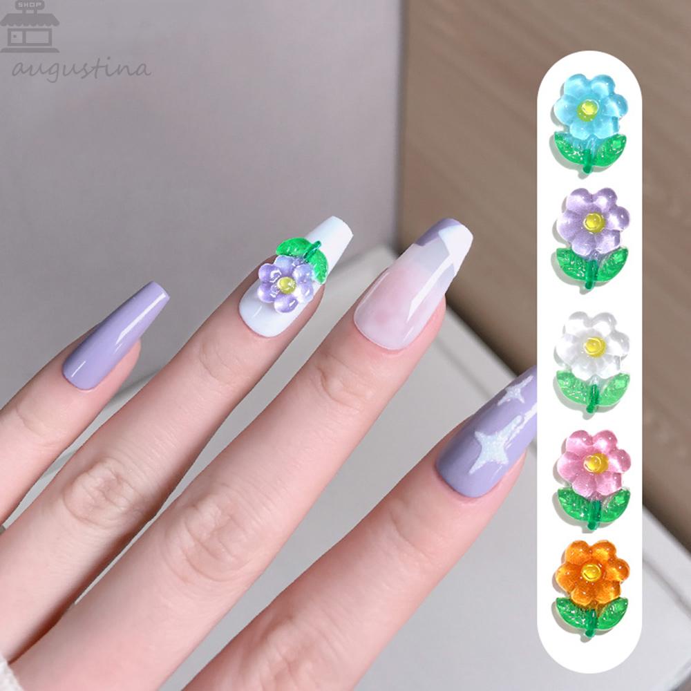 AUGUSTINA Agustin 3D Dekorasi Nail Art Girly heart Manicure Aksesoris Shiny DIY Hiasan Kuku