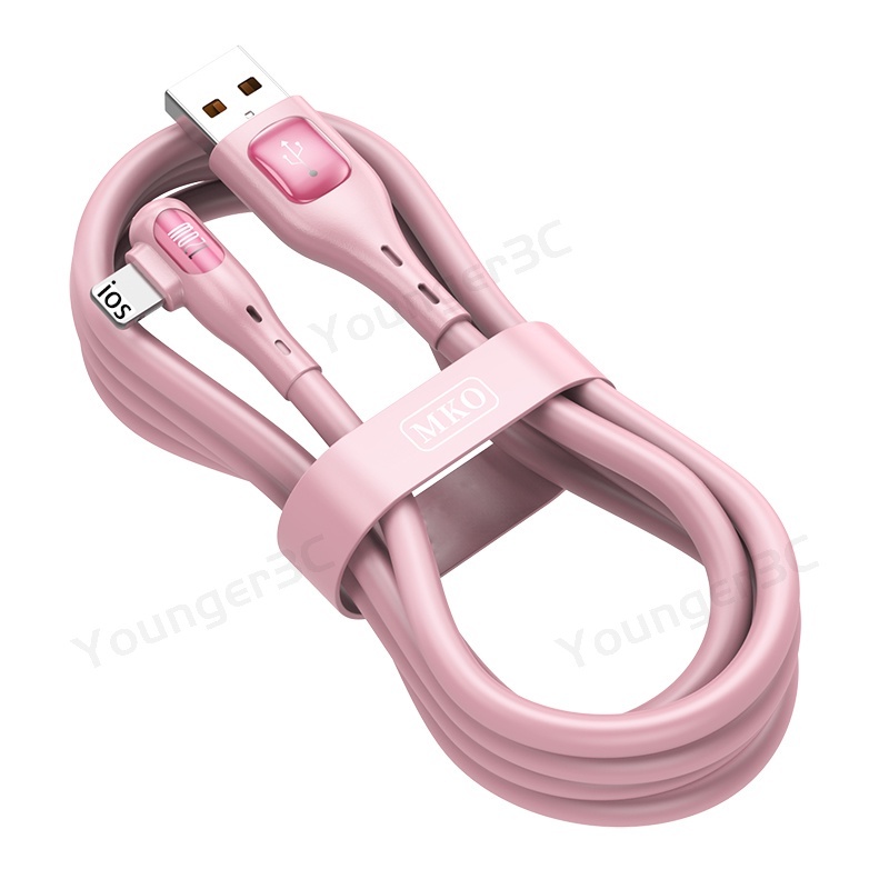 120w Elbow Fast Charging Cable 6A Kabel Data Ponsel Silikon Cair USB Flash Charging Cord Untuk ios Tipe C