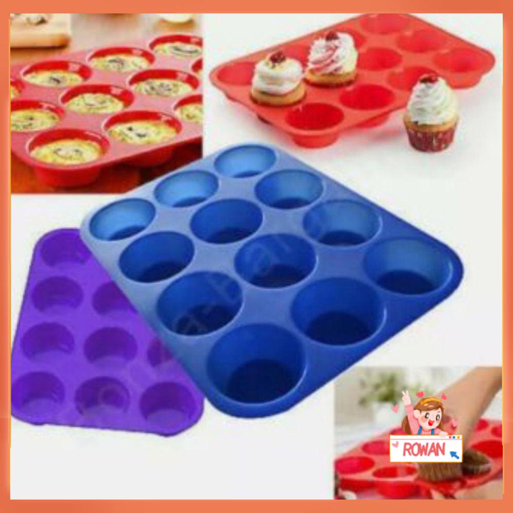 R-FLOWER Cupcake Tray Bulat Dapur Tebal Silikon Muffin Cup