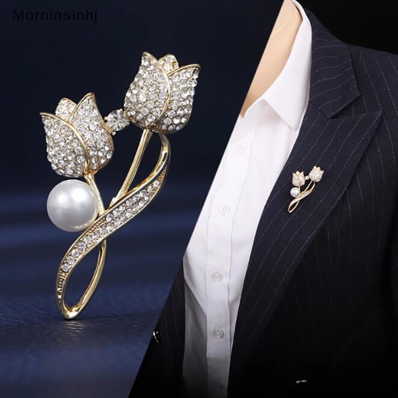 Mornin Mawar Shiny Bros Untuk Wanita Elegan Korsase Fashion Brooch Pin Dress Zirkon Ringan Perhiasan Aksesoris Hadiah Pesta id