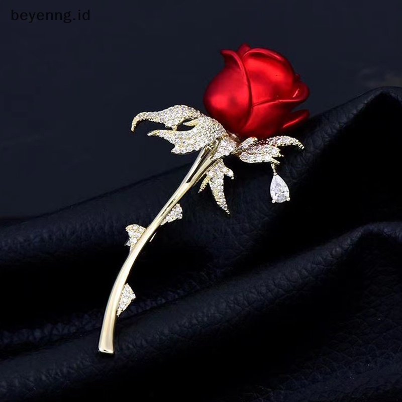 Beyen Fashion Berlian Imitasi Bunga Mawar Bros Untuk Wanita Elegan Tulip Buket Bunga Kerah Pin Pesta Pernikahan Lencana Perhiasan Dekorasi ID