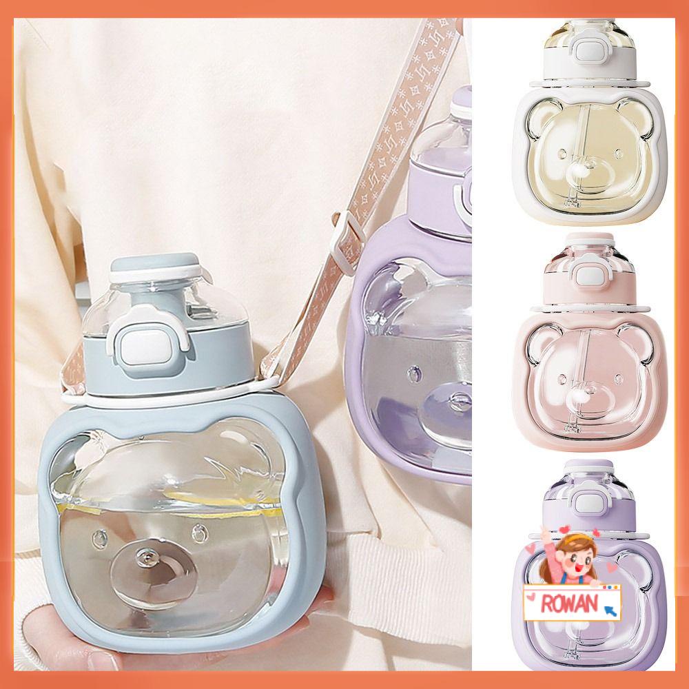 R-FLOWER Botol Air New Dengan Sedotan Kartun Big Belly Cup