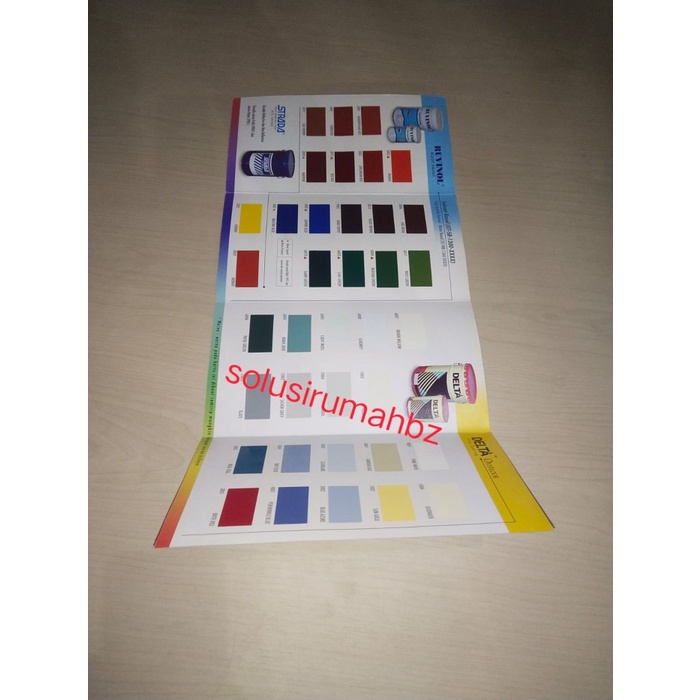 KATALOG CAT GENTENG RUVINOL DELTA FLOOR COATING KARTU WARNA COLOR CARD