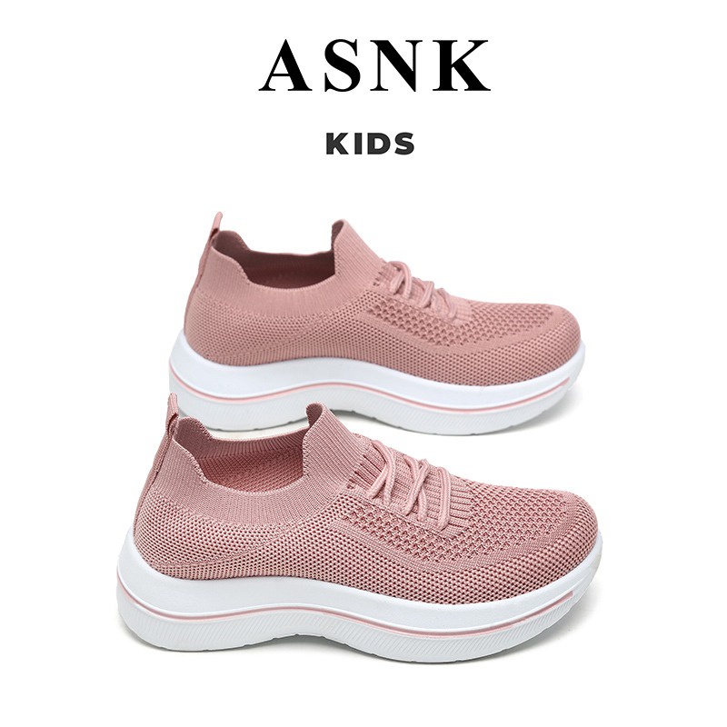 [GROSIR][COD] SEVEN_DAY SEPATU SLIP ON RAJUT SNEAKERS ANAK CEWEK COWOK USIA 7-9 THN WM2330 PINK