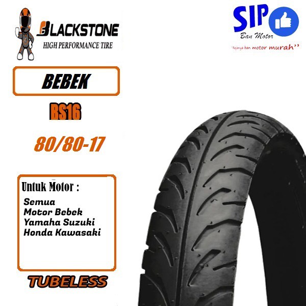 Ban Motor Bebek Blackstone BS 16 80 80 17 Tubeless Untuk Supra, Vega