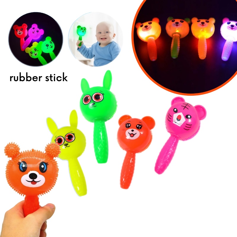 GOS - E309 - Mainan Rattle Bayi Puffer Ball Lampu Menyala Berbunyi Lucu